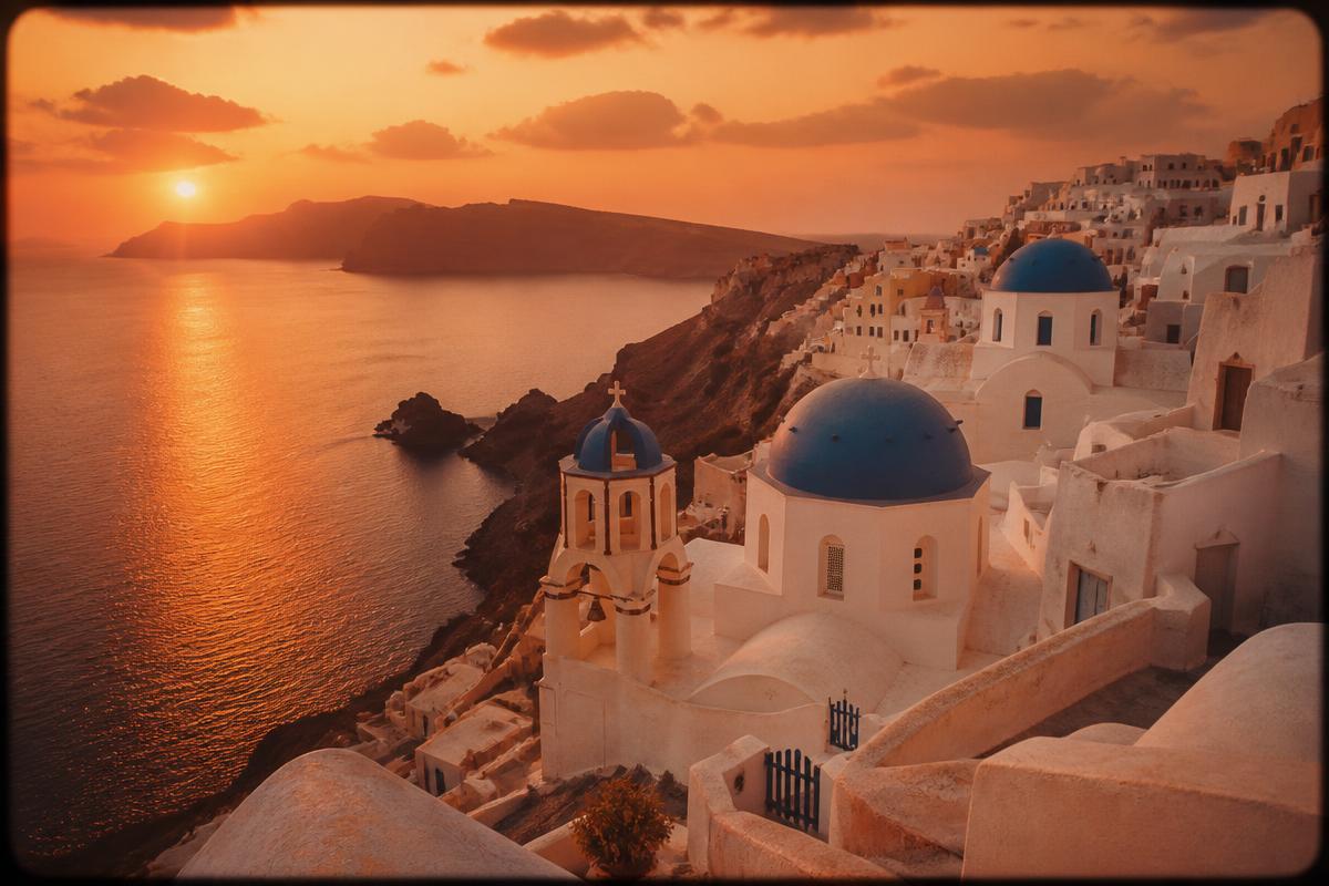 Santorini, Greece — Caldera sunsets, cliffside stays, a slow week by the Aegean.